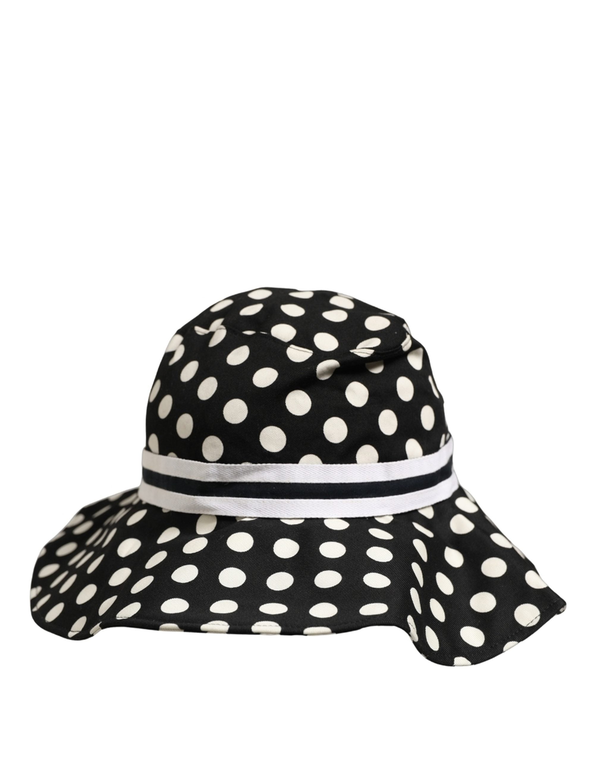 Dolce & Gabbana Dolce & Gabbana Black White Polka Dot Cotton Bucket Capello Women's Hat