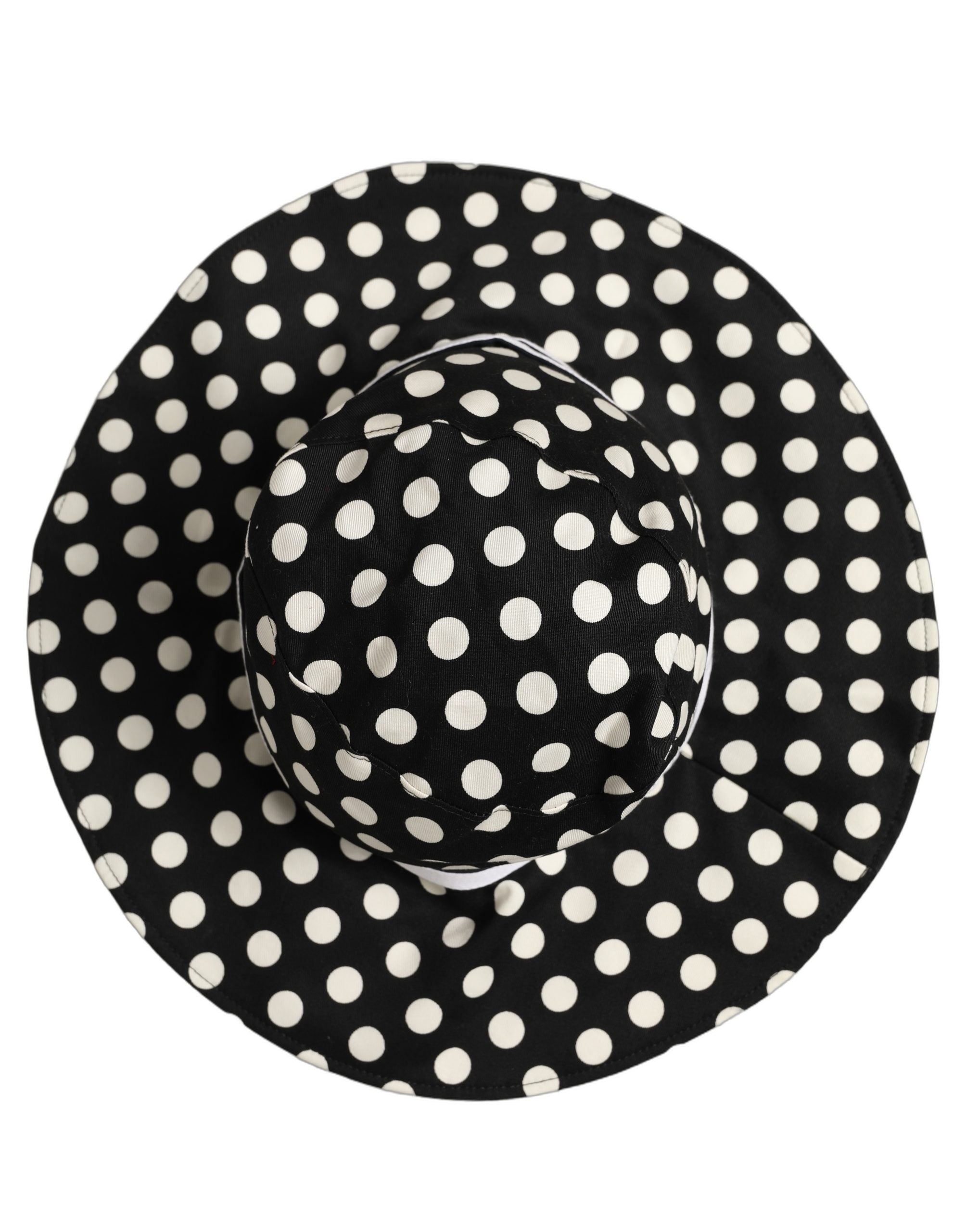 Dolce & Gabbana Dolce & Gabbana Black White Polka Dot Cotton Bucket Capello Women's Hat