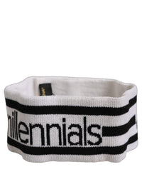 Dolce & Gabbana Dolce & Gabbana White Wool Knit #DGmillennials Head Band One Size Women's Hat