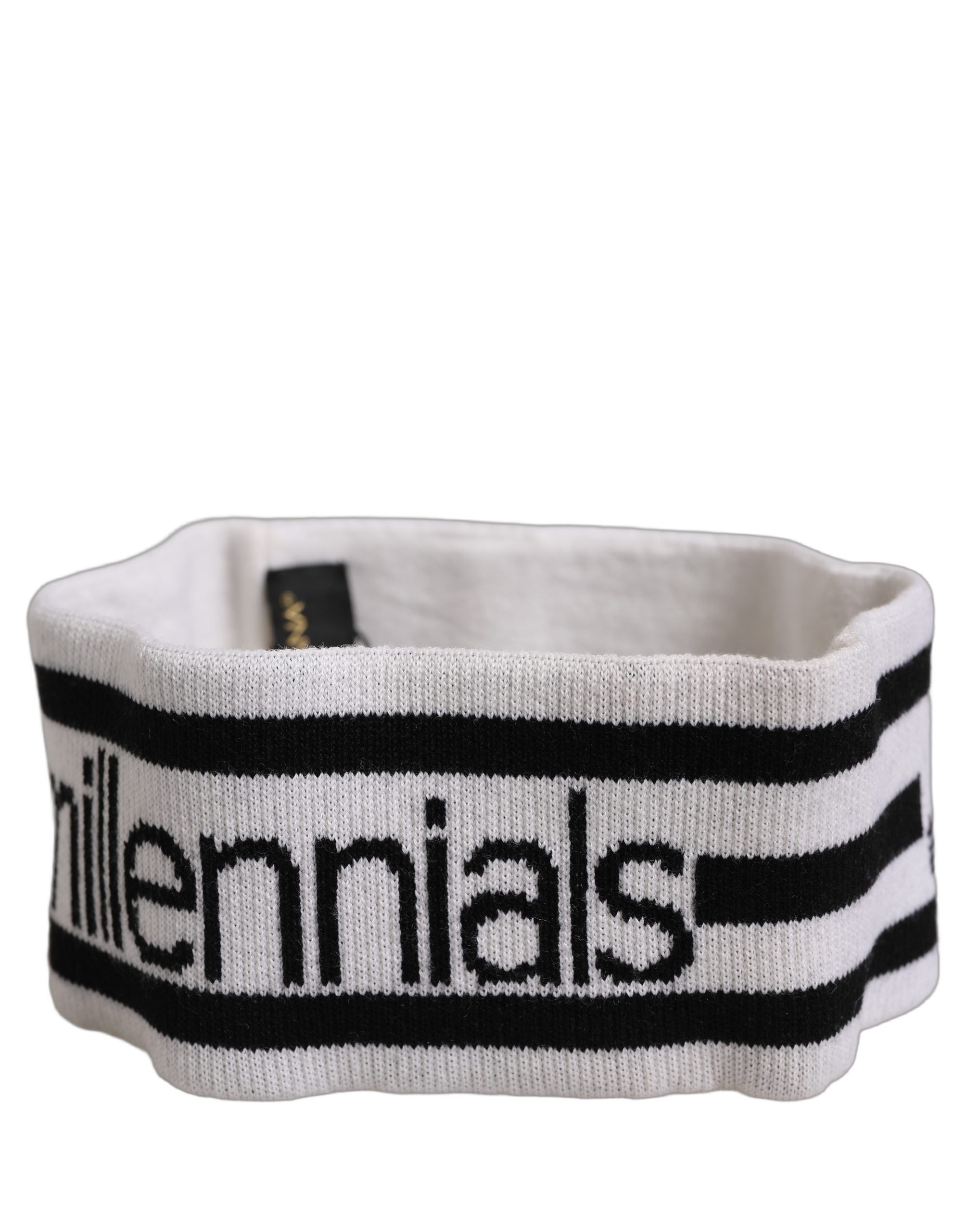 Dolce & Gabbana Dolce & Gabbana White Wool Knit #DGmillennials Head Band One Size Women's Hat
