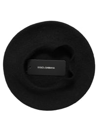 Dolce & Gabbana Dolce & Gabbana Black Wool French Style Beret Capello Women's Hat