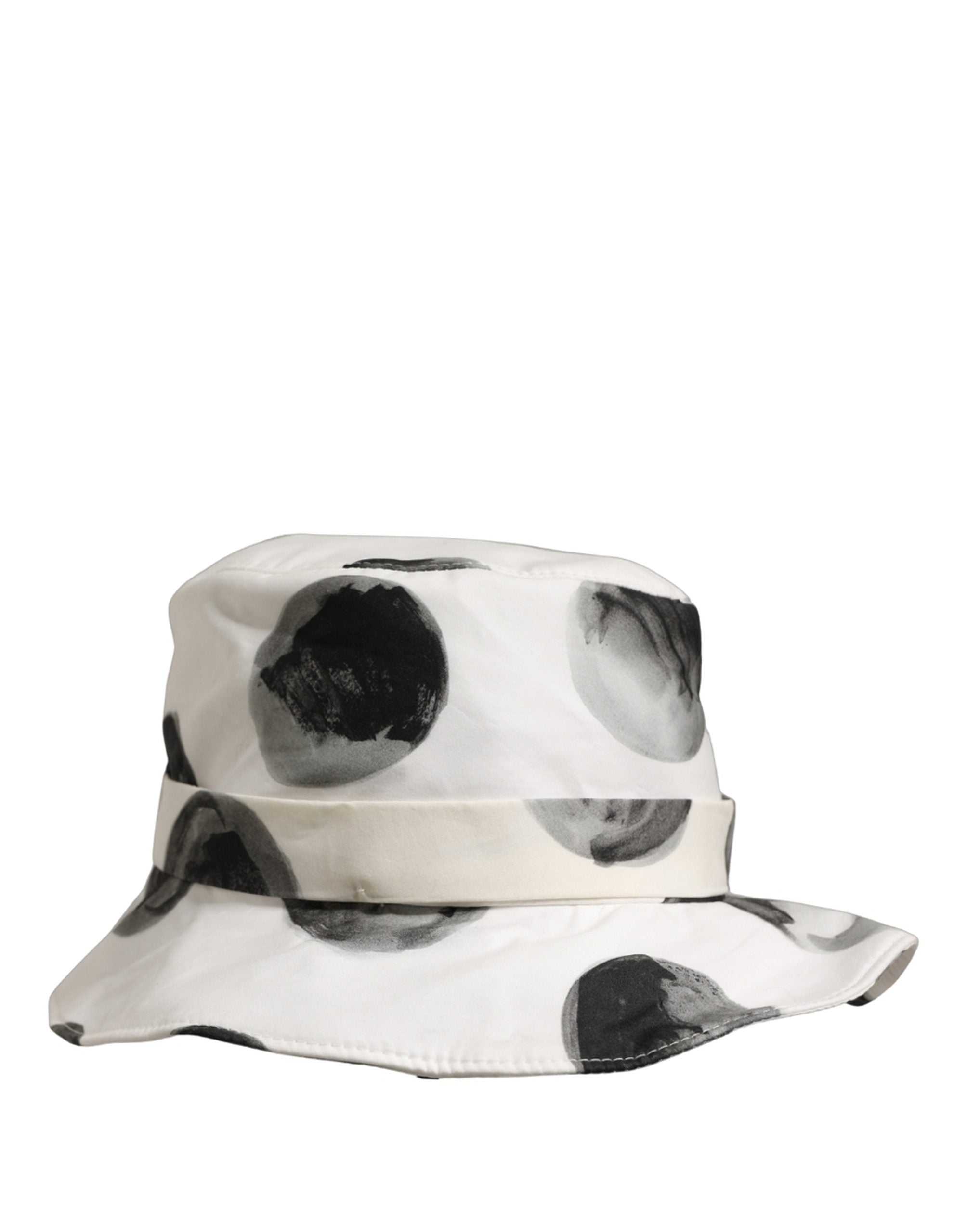 Dolce & Gabbana Dolce & Gabbana White Cotton Big Polka Dot Pattern Bucket Women's Hat