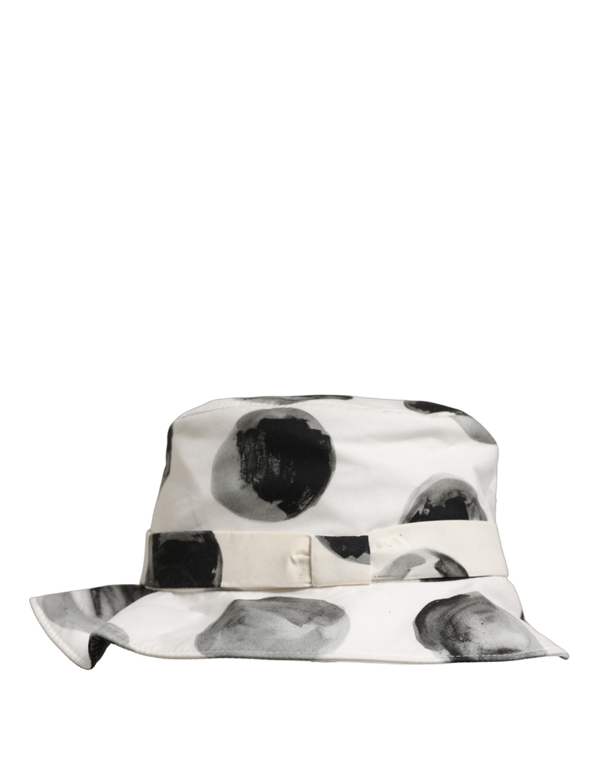 Dolce & Gabbana Dolce & Gabbana White Cotton Big Polka Dot Pattern Bucket Women's Hat