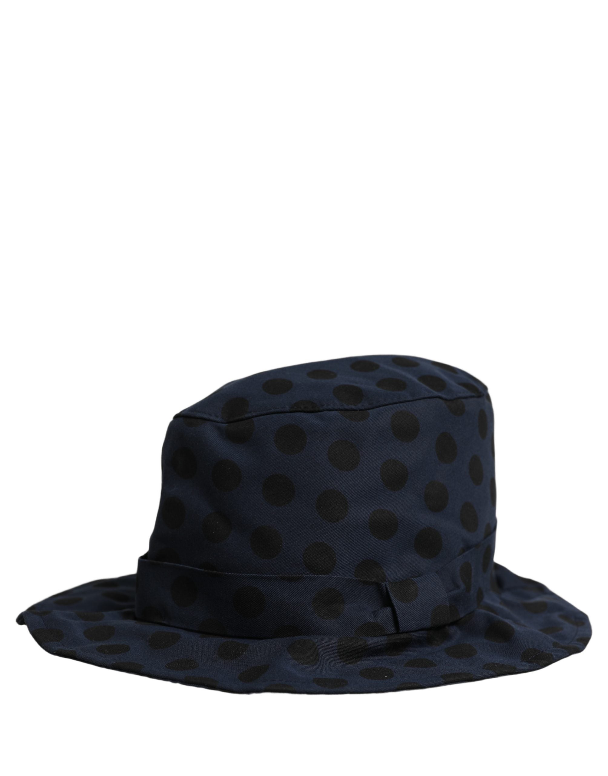 Dolce & Gabbana Dolce & Gabbana Blue Black Polka Dot Cotton Bucket Capello Women's Hat