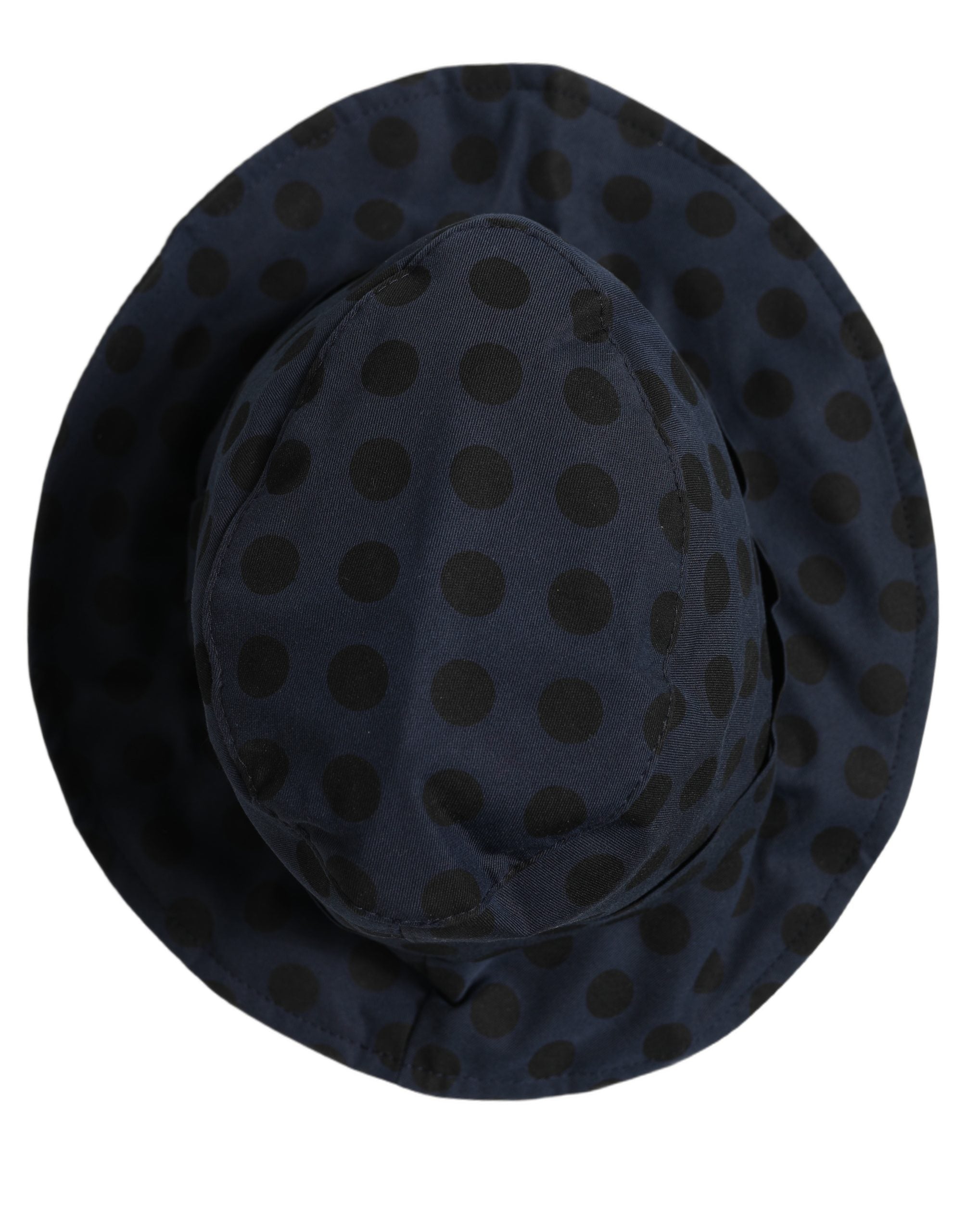 Dolce & Gabbana Dolce & Gabbana Blue Black Polka Dot Cotton Bucket Capello Women's Hat