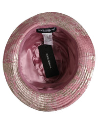 Dolce & Gabbana Dolce & Gabbana Pink Metallic Jacquard Pattern Bucket Capello Women's Hat