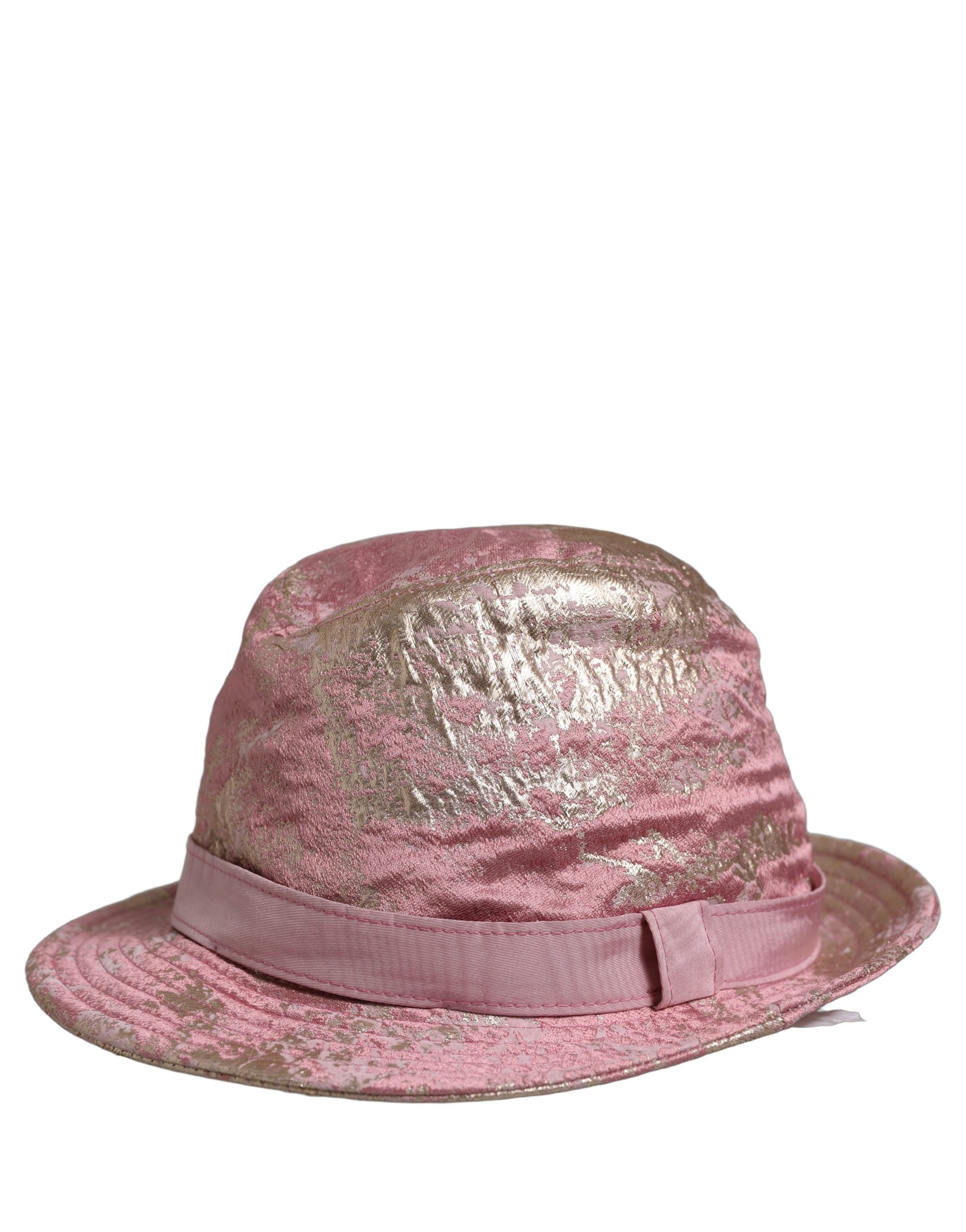 Dolce & Gabbana Dolce & Gabbana Pink Metallic Jacquard Pattern Bucket Capello Women's Hat