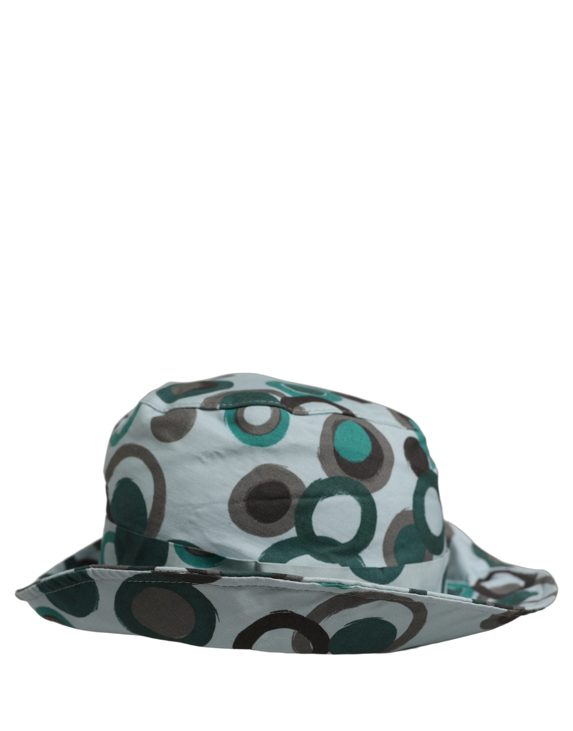 Dolce & Gabbana Dolce & Gabbana Teal Cotton Big Polka Dot Pattern Bucket Women's Hat