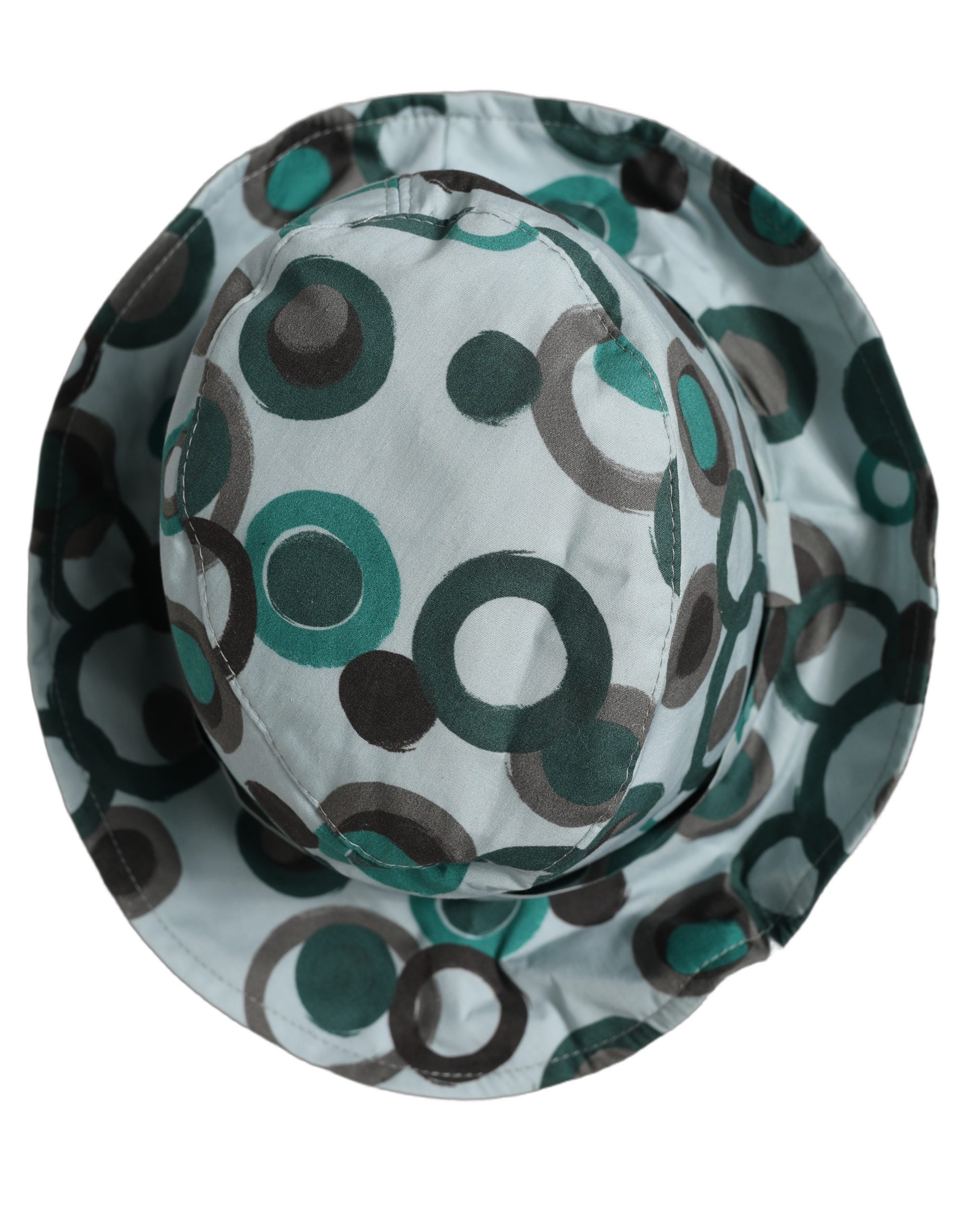 Dolce & Gabbana Dolce & Gabbana Teal Cotton Big Polka Dot Pattern Bucket Women's Hat