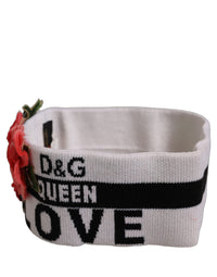 Dolce & Gabbana Dolce & Gabbana White D&G Queen Love Floral Applique Head Band One Size Women's Hat