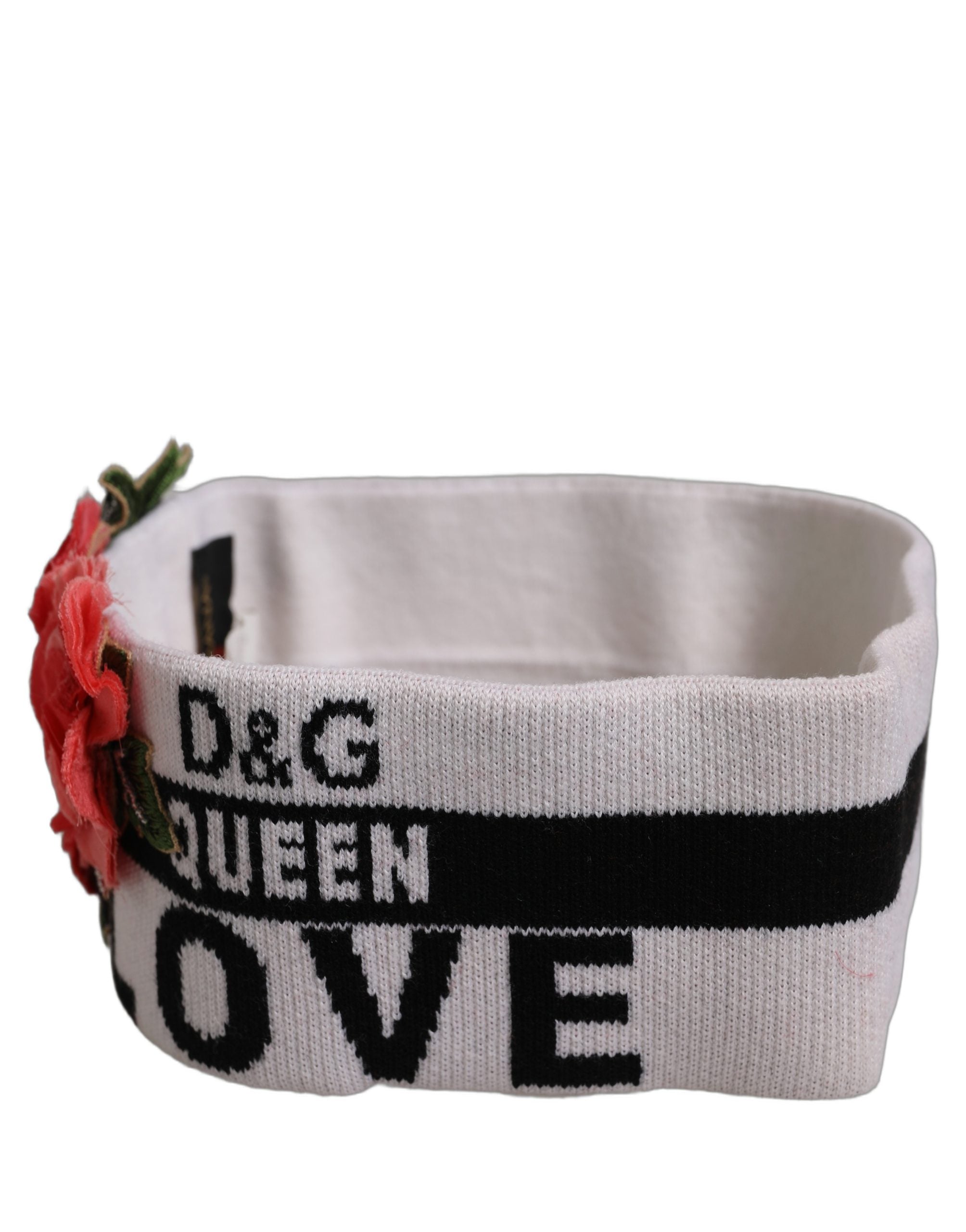 Dolce & Gabbana Dolce & Gabbana White D&G Queen Love Floral Applique Head Band One Size Women's Hat