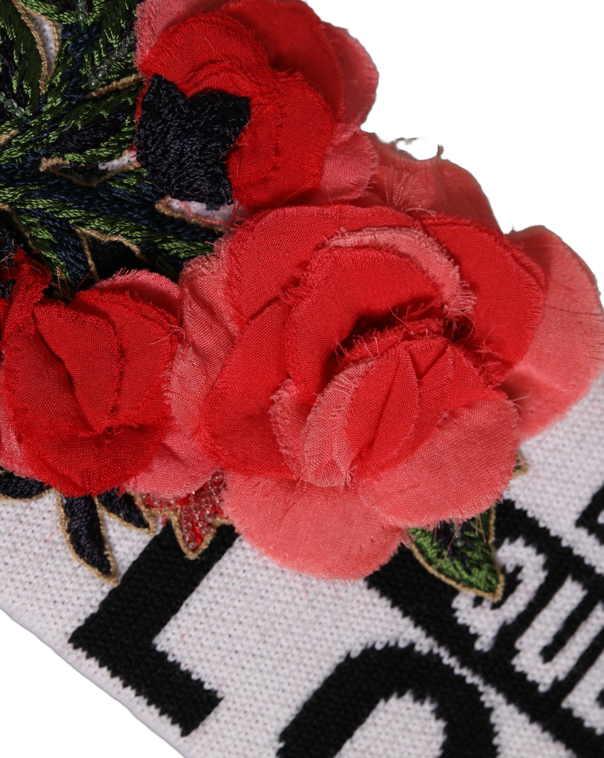 Dolce & Gabbana Dolce & Gabbana White D&G Queen Love Floral Applique Head Band One Size Women's Hat