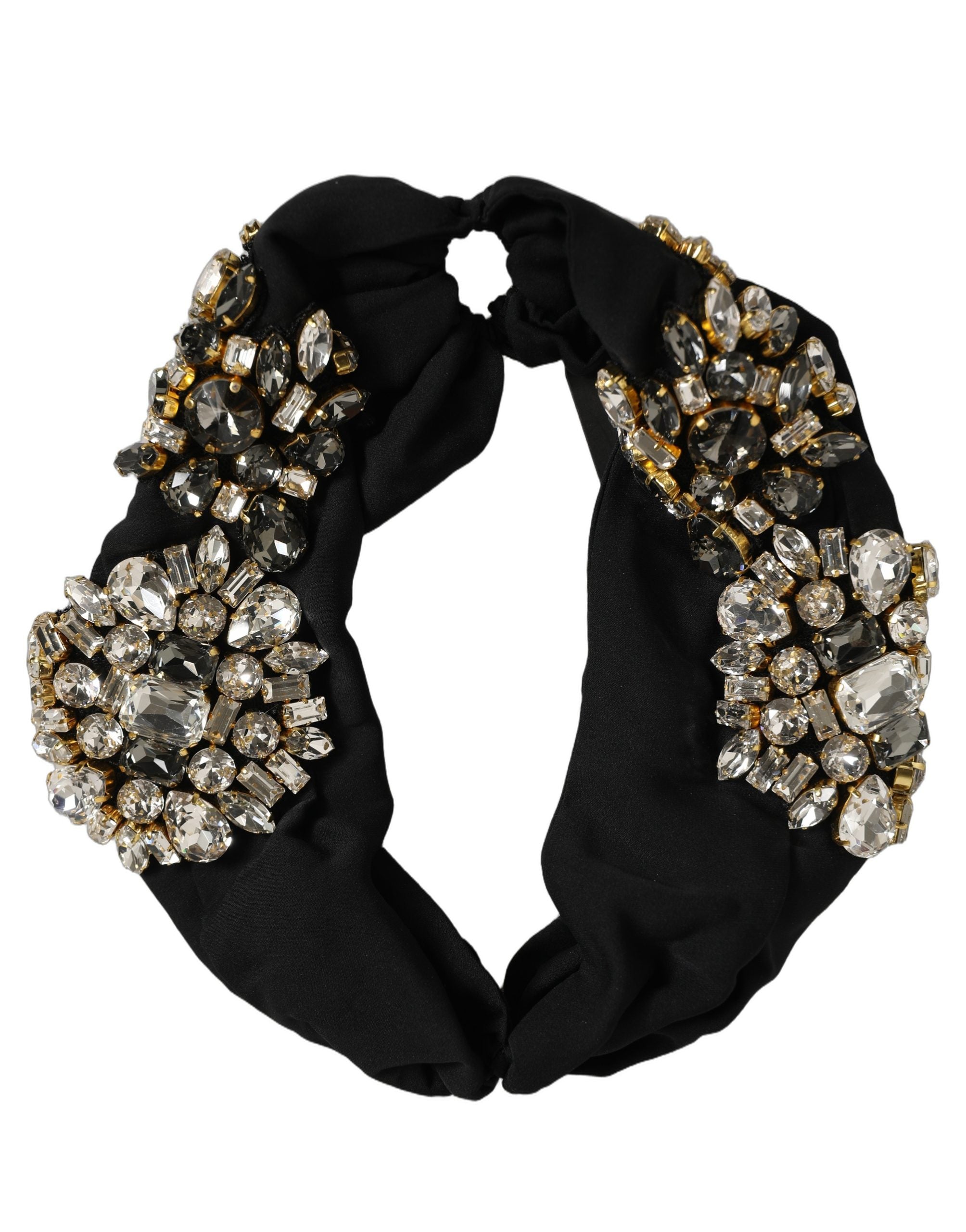 Dolce & Gabbana Dolce & Gabbana Black Silk Crystal Embellishment One Size Women's Headband