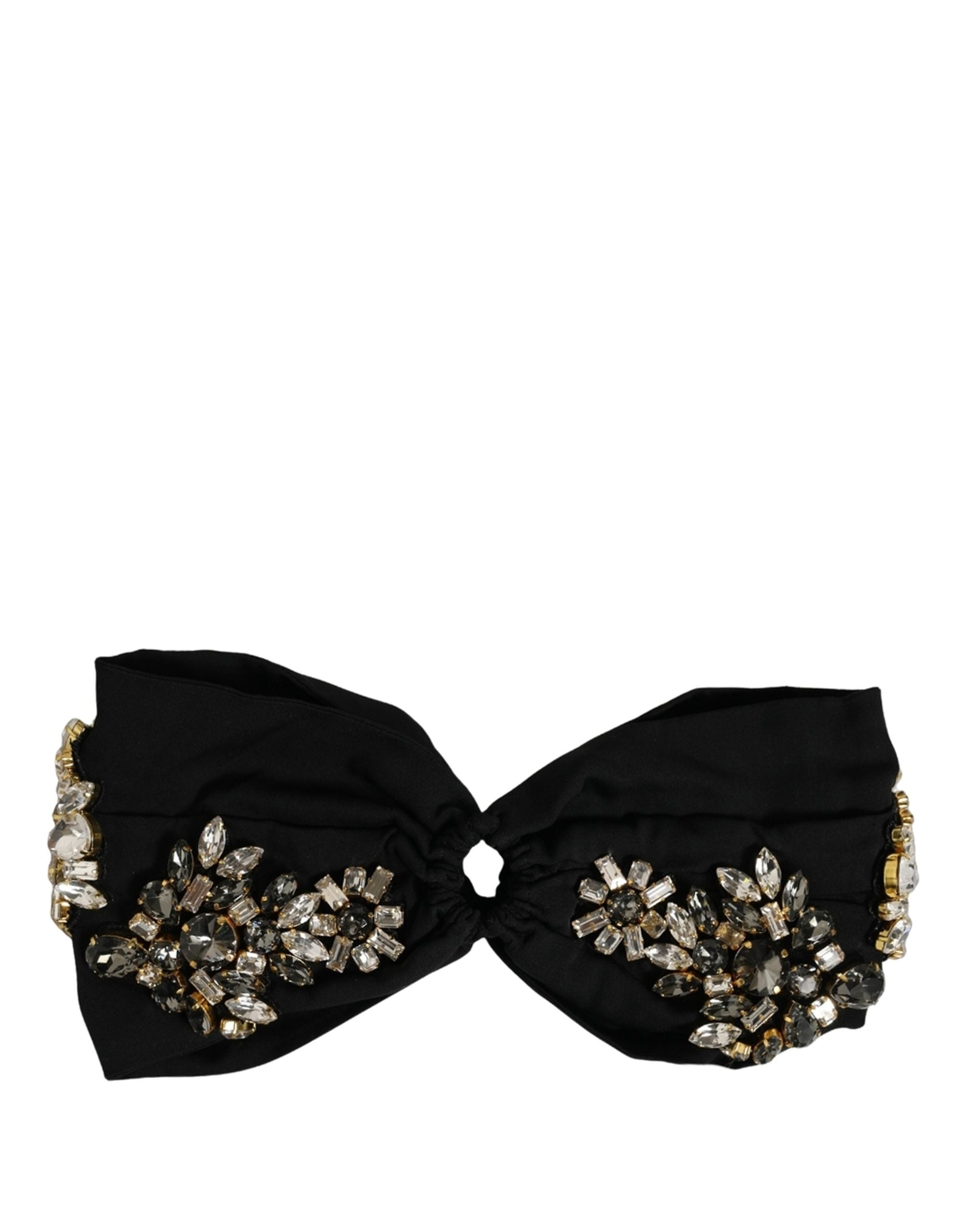 Dolce & Gabbana Dolce & Gabbana Black Silk Crystal Embellishment One Size Women's Headband