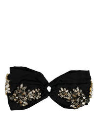 Dolce & Gabbana Dolce & Gabbana Black Silk Crystal Embellishment One Size Women's Headband