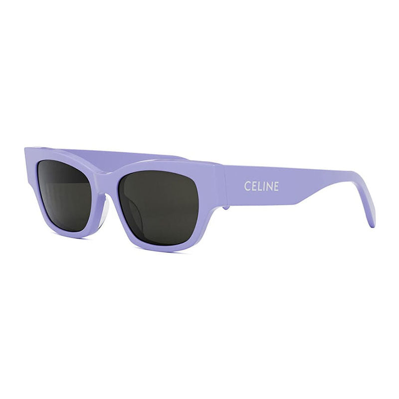 Celine Sunglasses Square Full Rim, Shiny Light Brown Frame and Smoke Lens CL40197U39A