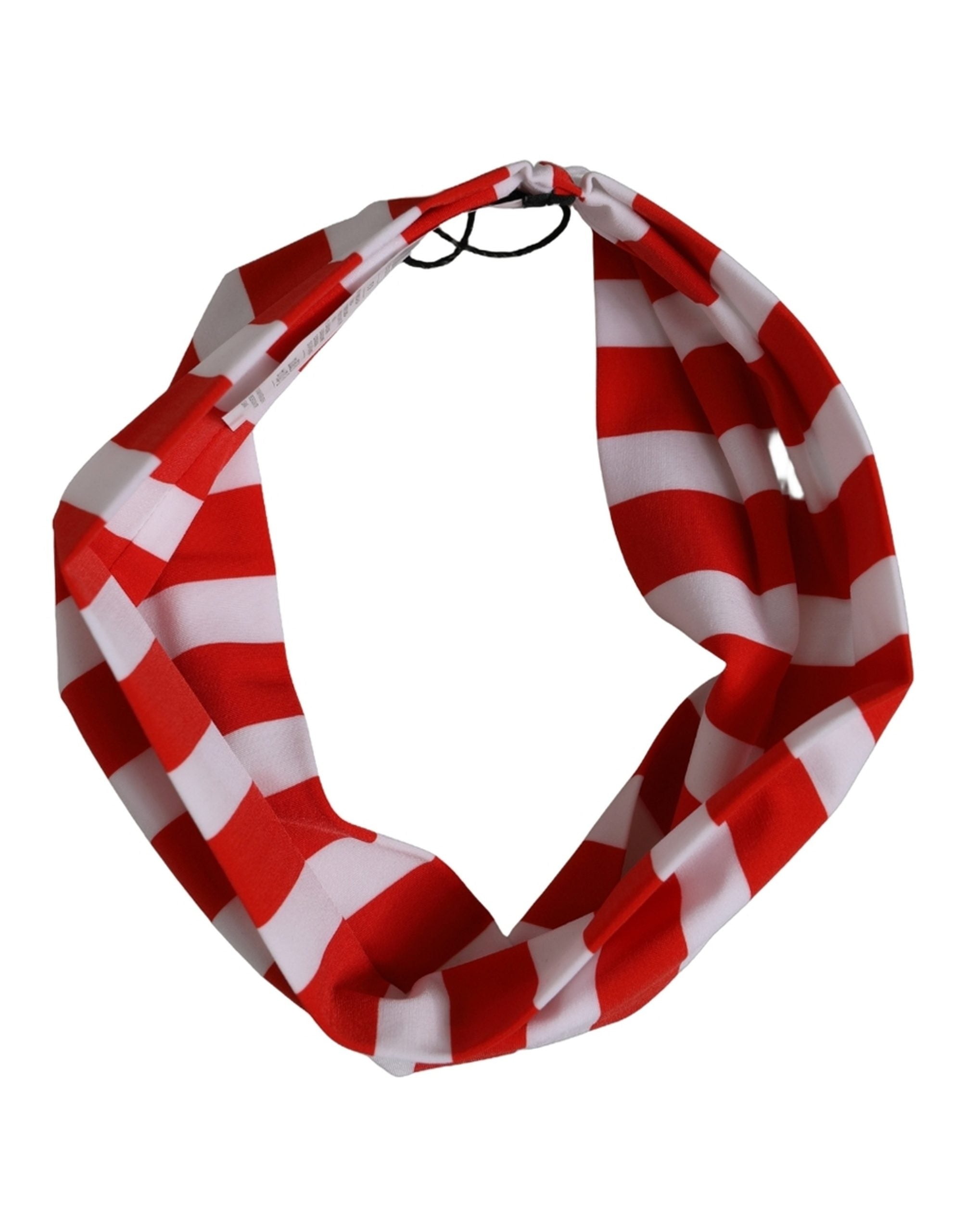Dolce & Gabbana Dolce & Gabbana Red White Stripes Nylon Head Wrap One Size Women's Headband