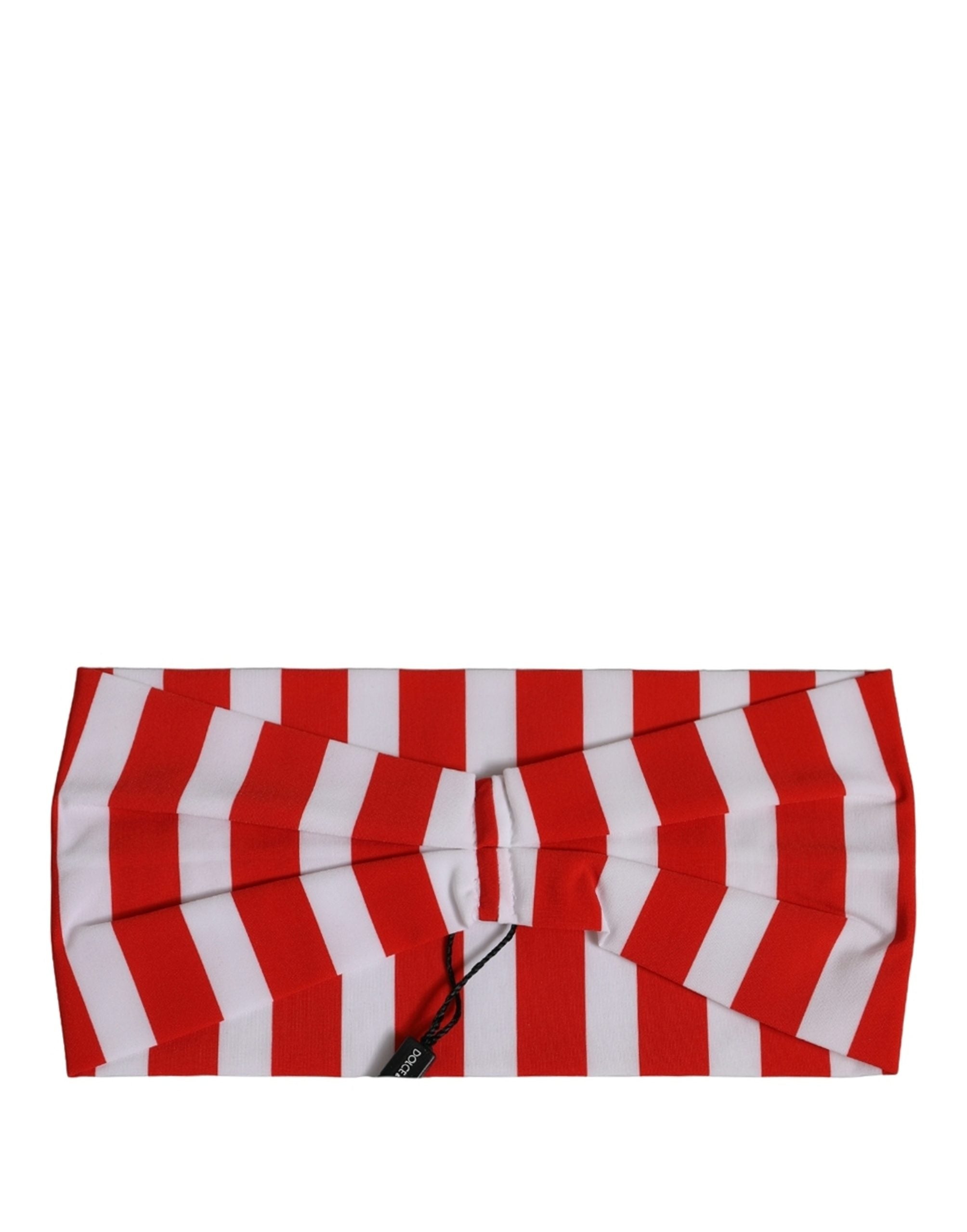 Dolce & Gabbana Dolce & Gabbana Red White Stripes Nylon Head Wrap One Size Women's Headband