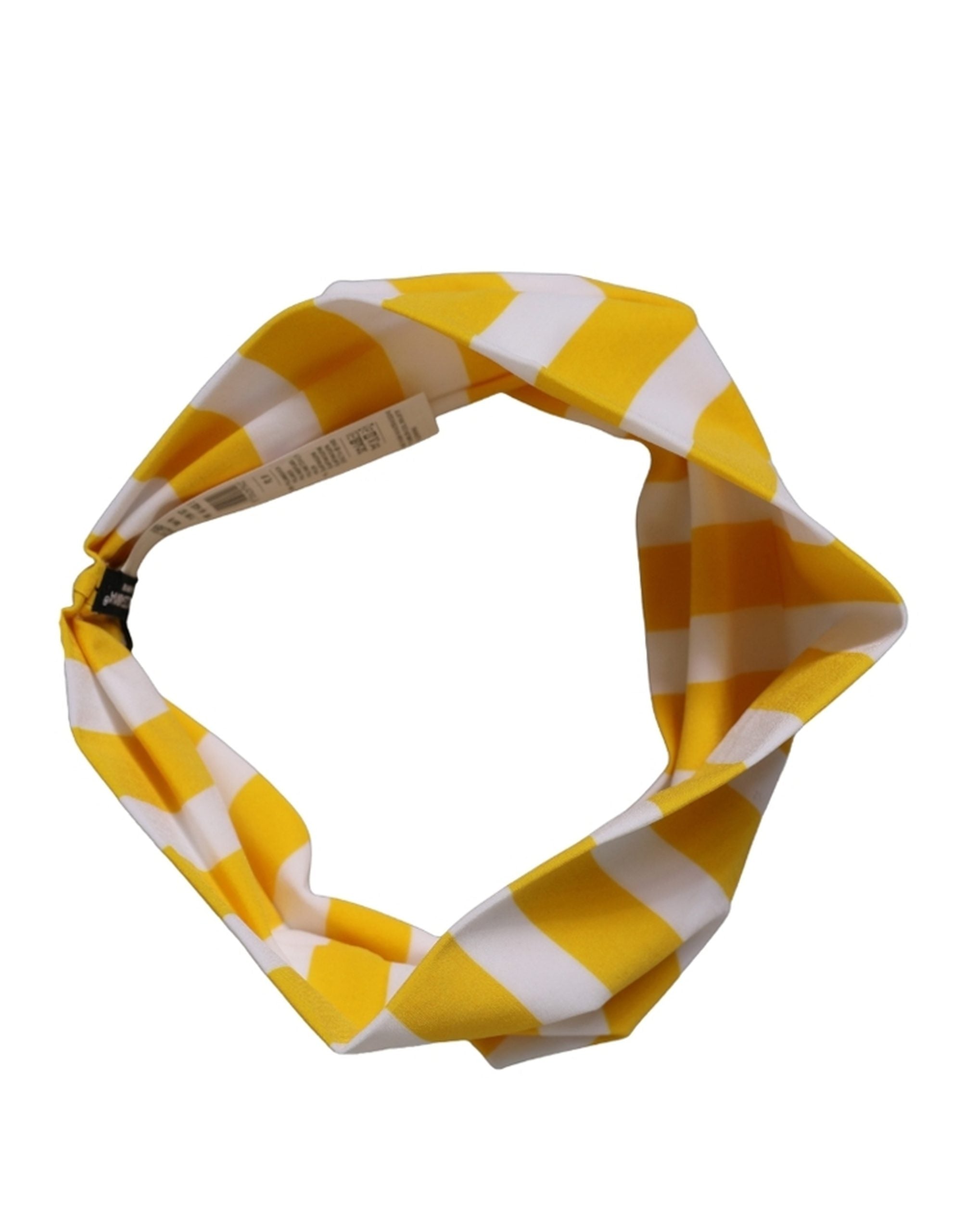 Dolce & Gabbana Dolce & Gabbana Yellow White Stripes Nylon Head Wrap One Size Women's Headband