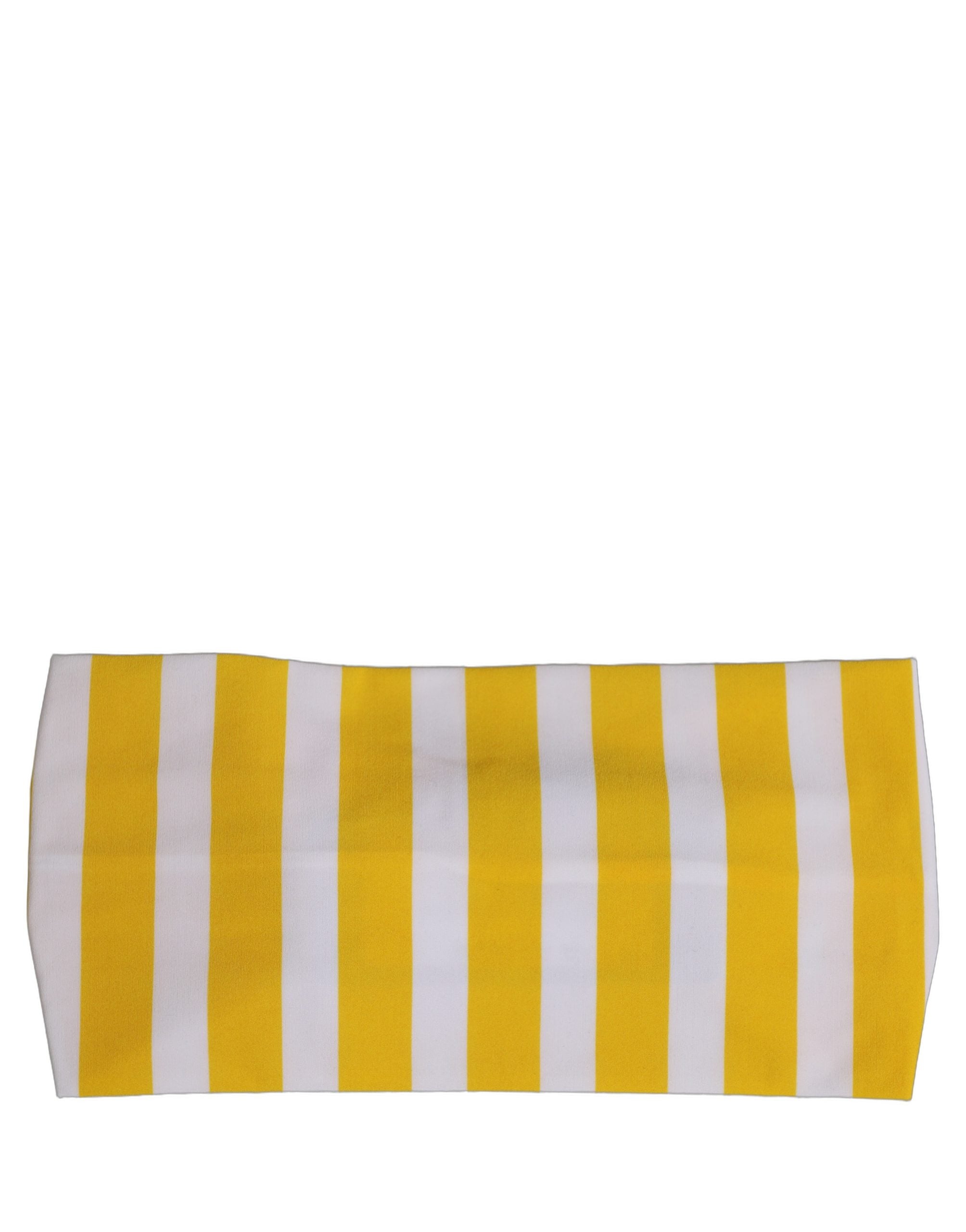 Dolce & Gabbana Dolce & Gabbana Yellow White Stripes Nylon Head Wrap One Size Women's Headband
