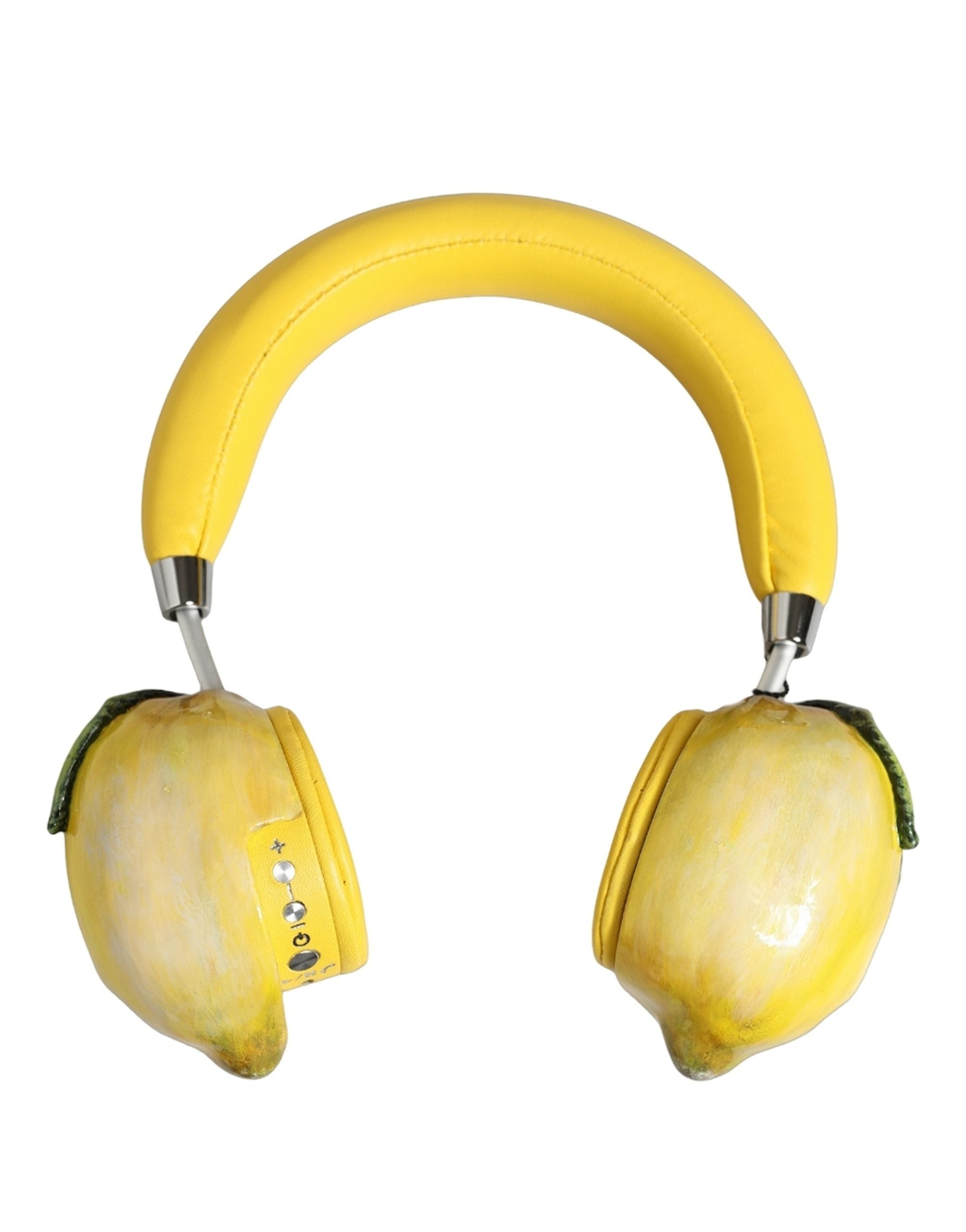 Dolce & Gabbana Dolce & Gabbana Yellow Vibrant Lemon Leather Headset Women's Headphones