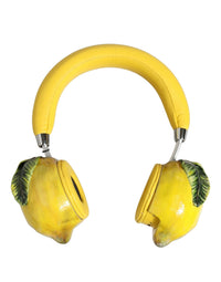 Dolce & Gabbana Dolce & Gabbana Yellow Vibrant Lemon Leather Headset Women's Headphones