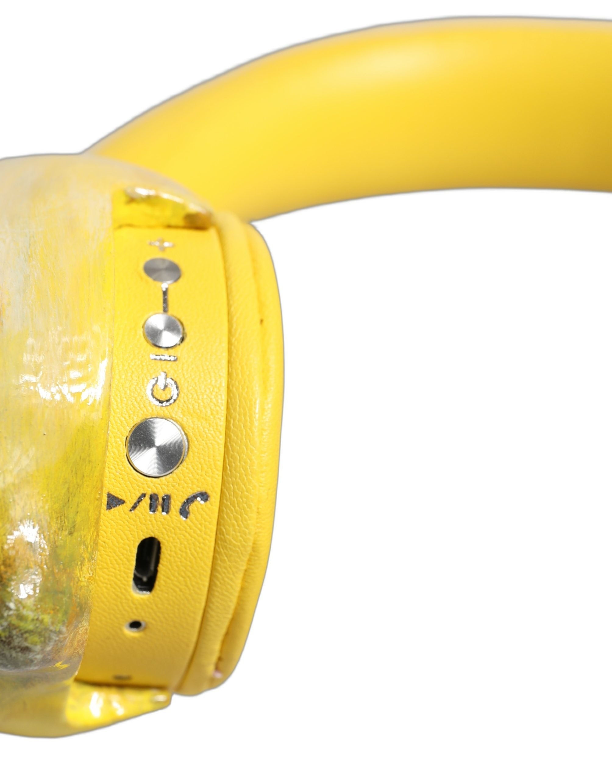 Dolce & Gabbana Dolce & Gabbana Yellow Vibrant Lemon Leather Headset Women's Headphones