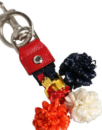 Dolce & Gabbana Dolce & Gabbana Raffia Leather Clasp Finder Chain Keyring Women's Multicolor