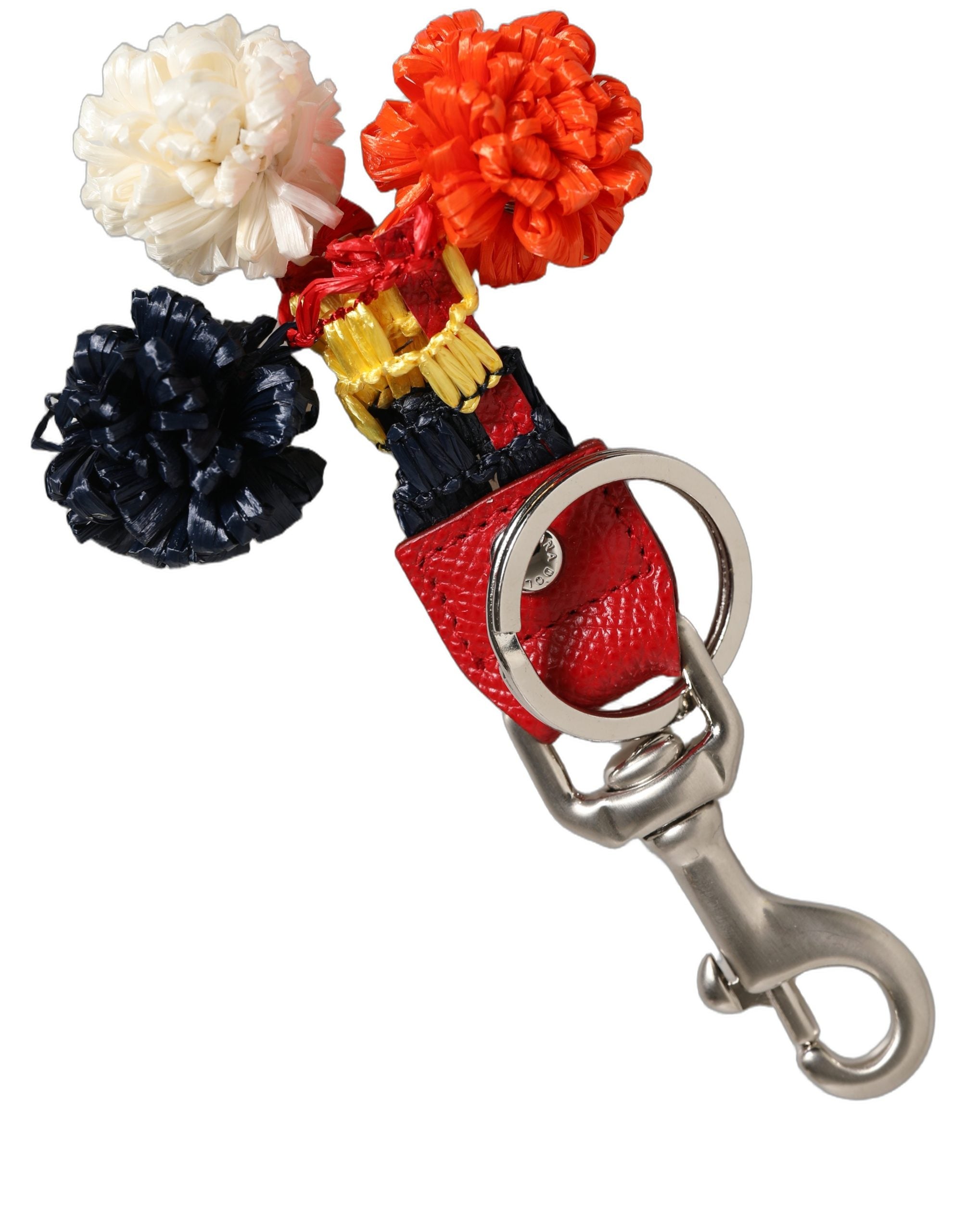 Dolce & Gabbana Dolce & Gabbana Raffia Leather Clasp Finder Chain Keyring Women's Multicolor