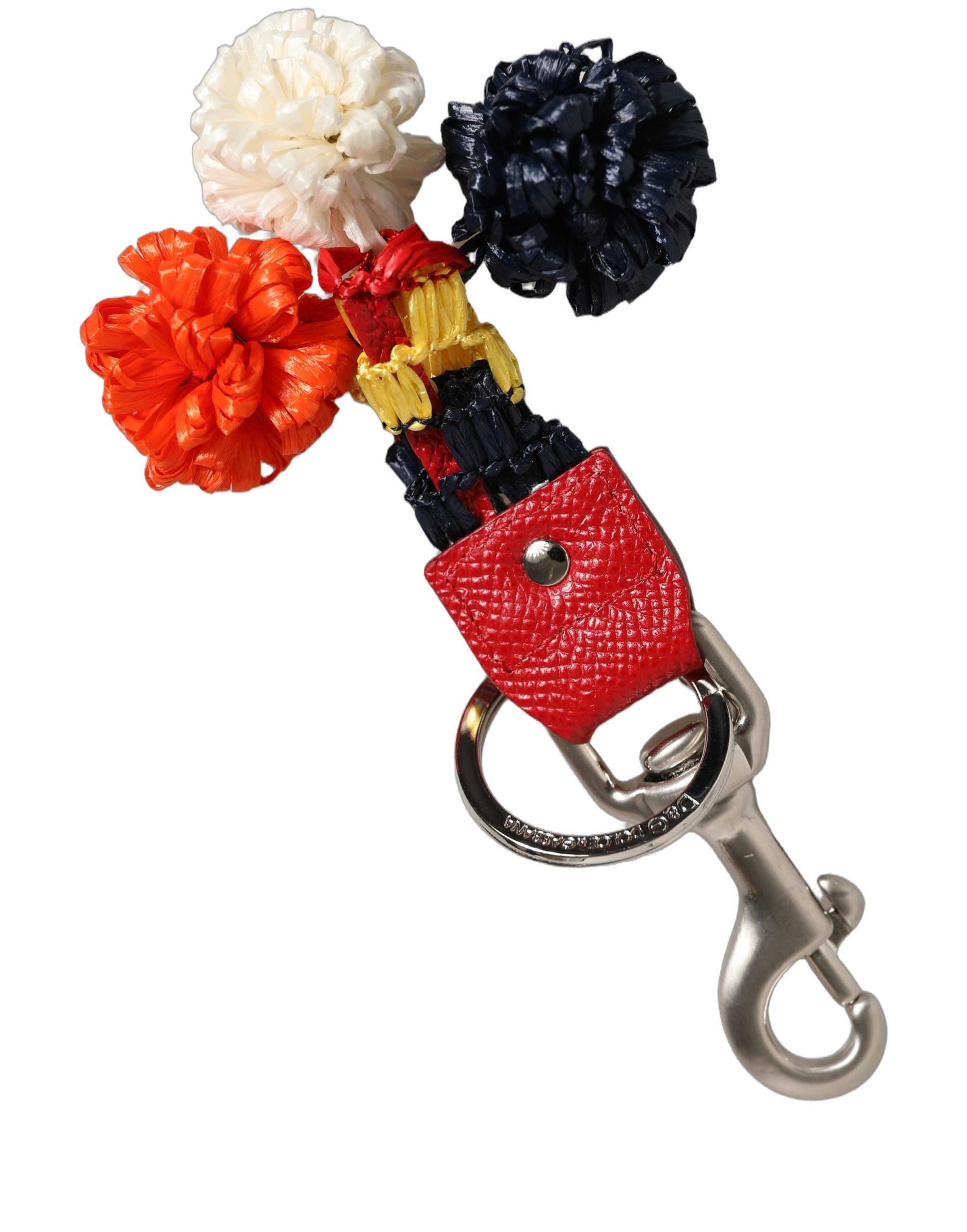 Dolce & Gabbana Dolce & Gabbana Raffia Leather Clasp Finder Chain Keyring Women's Multicolor