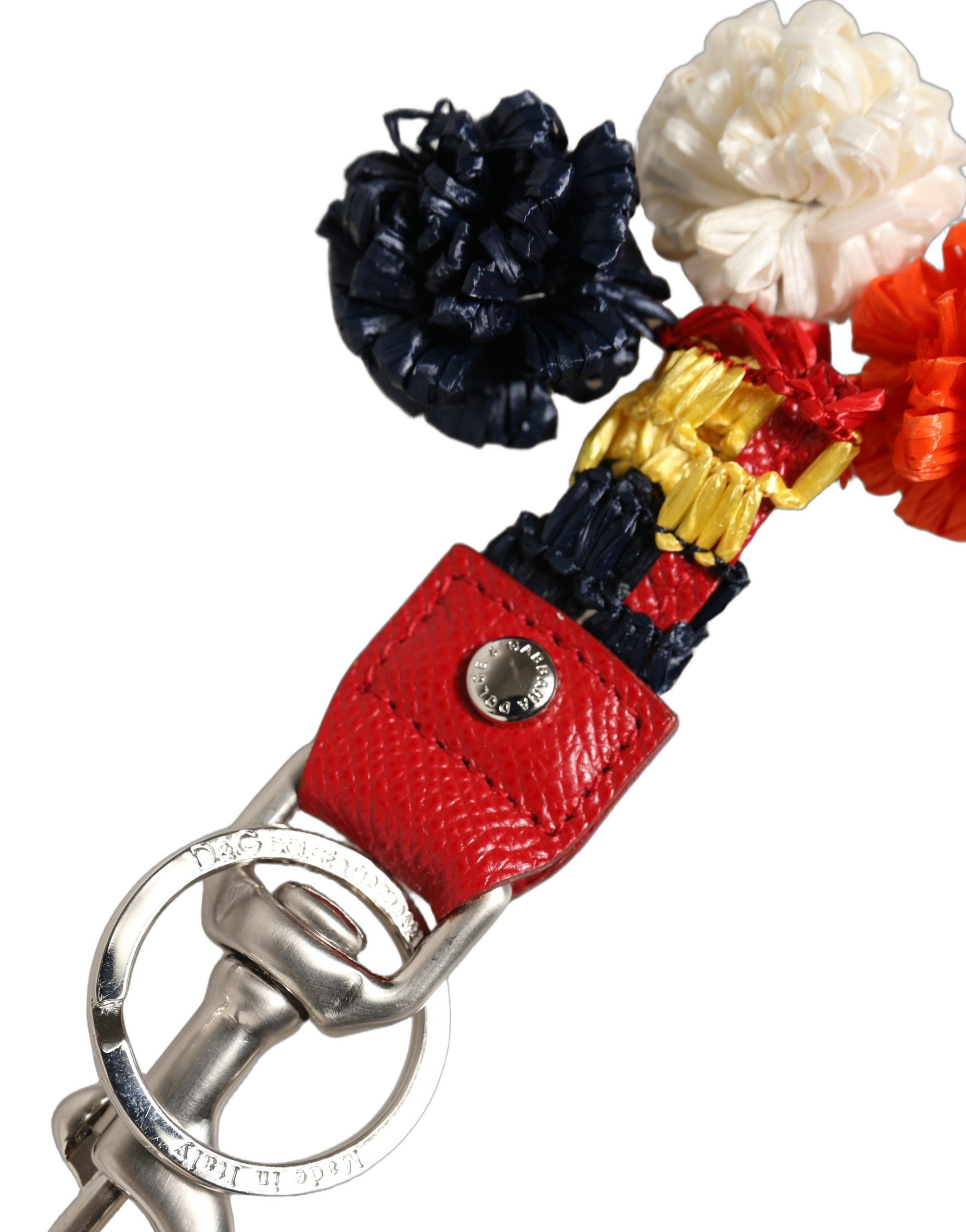 Dolce & Gabbana Dolce & Gabbana Raffia Leather Clasp Finder Chain Keyring Women's Multicolor