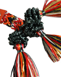 Dolce & Gabbana Dolce & Gabbana Raffia Leather Clasp Finder Chain Keyring Women's Multicolor
