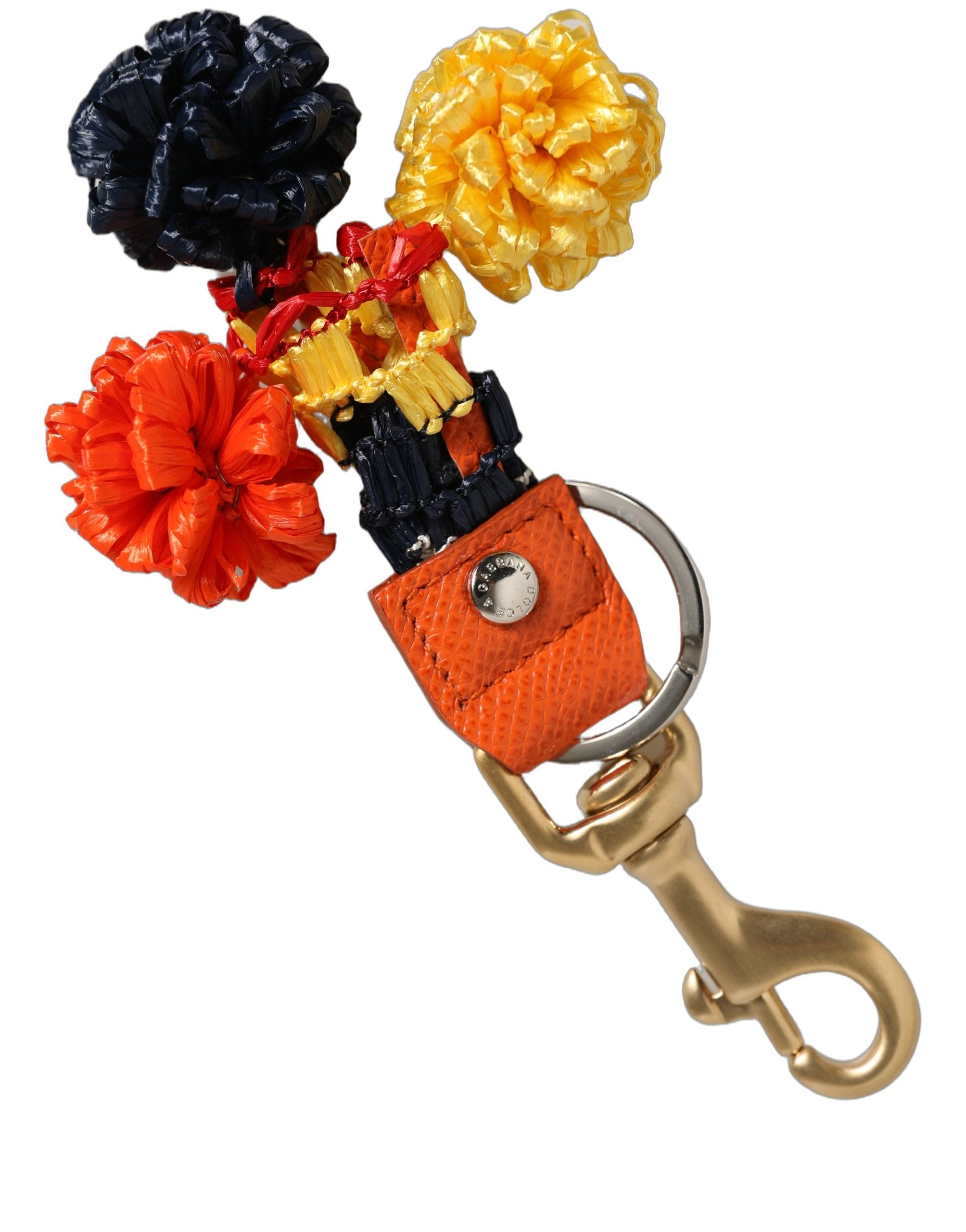 Dolce & Gabbana Dolce & Gabbana Raffia Leather Clasp Finder Chain Keyring Women's Multicolor