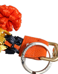 Dolce & Gabbana Dolce & Gabbana Raffia Leather Clasp Finder Chain Keyring Women's Multicolor