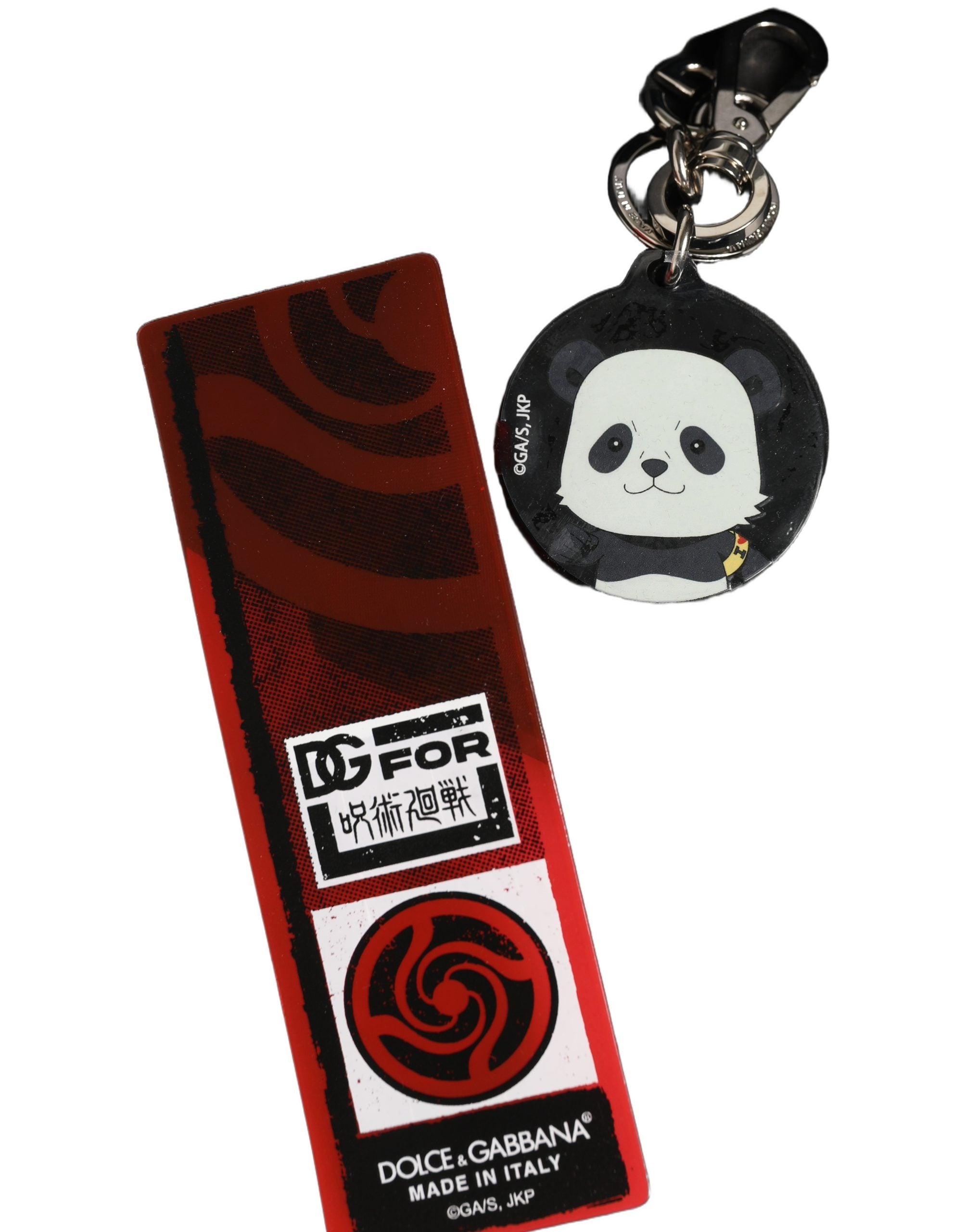 Dolce & Gabbana Dolce & Gabbana Black Kaisen Panda Chibi Charm Metal Keychain Women's Keyring