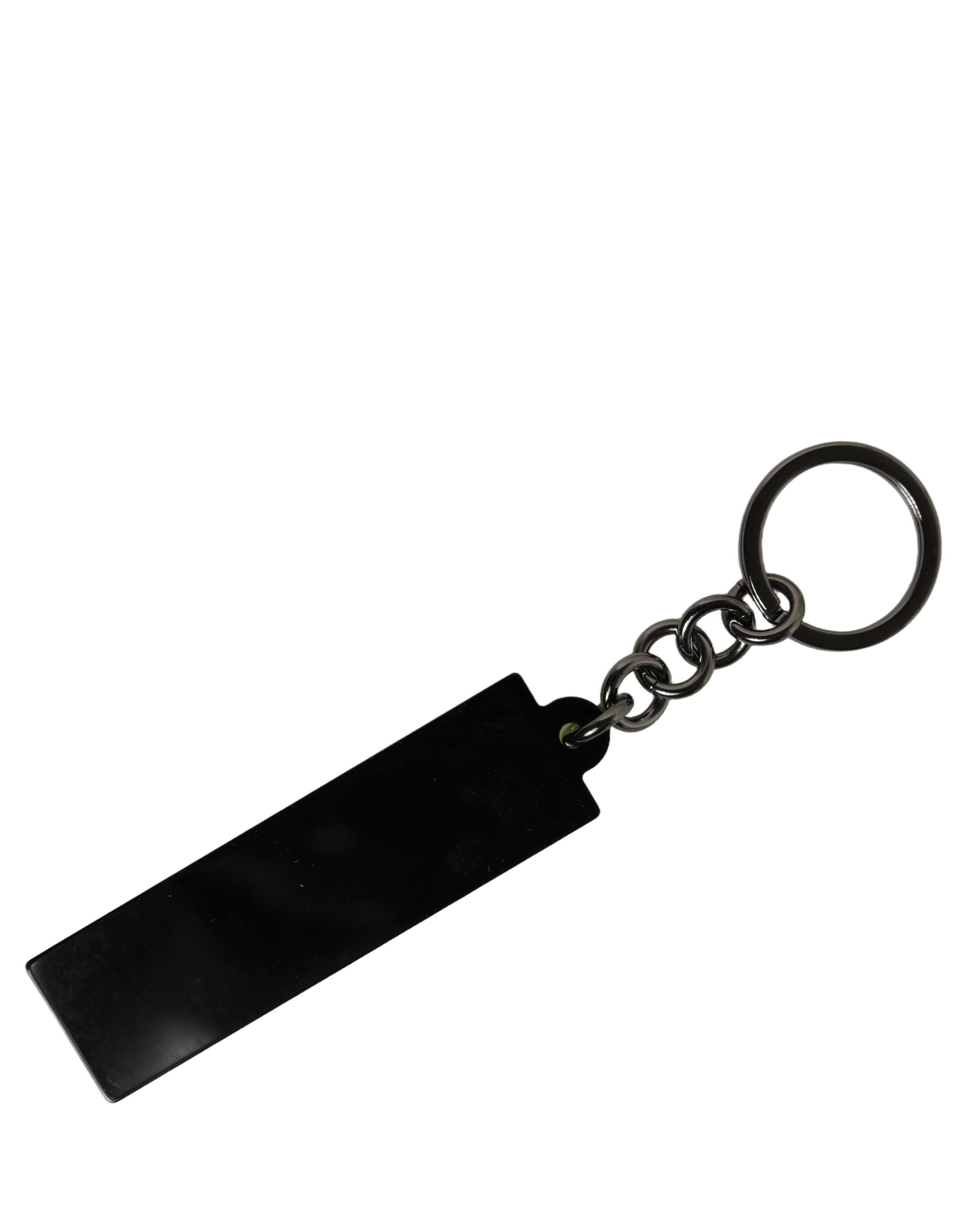 Dolce & Gabbana Dolce & Gabbana Neon Green Logo Print Charm Metal Keychain Women's Keyring