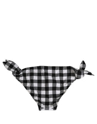 Dolce & Gabbana Dolce & Gabbana Black White Checkered Beachwear Bikini Women's Bottom