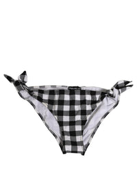 Dolce & Gabbana Dolce & Gabbana Black White Checkered Beachwear Bikini Women's Bottom