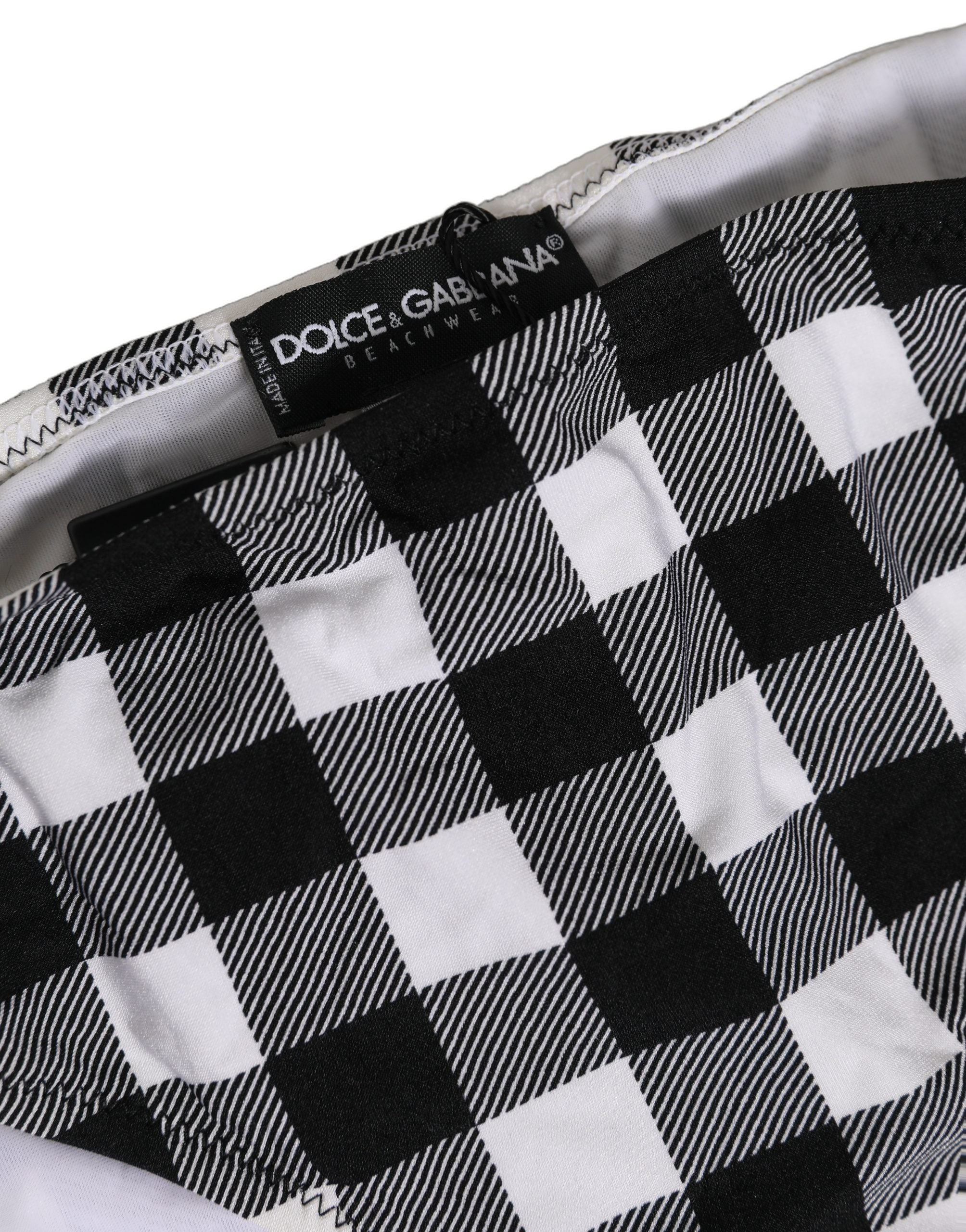 Dolce & Gabbana Dolce & Gabbana Black White Checkered Beachwear Bikini Women's Bottom