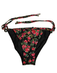 Dolce & Gabbana Dolce & Gabbana Black Floral Print Nylon Beachwear Bikini Women's Bottom