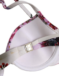 Dolce & Gabbana Dolce & Gabbana White Floral Print Nylon Beachwear Bikini Women's Top