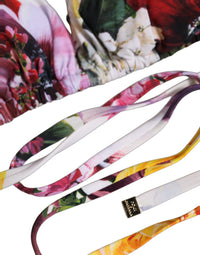 Dolce & Gabbana Dolce & Gabbana White Floral Print Triangle Beachwear Bikini Women's Top