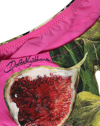 Dolce & Gabbana Dolce & Gabbana Fuchsia Pink Fig Print Beachwear Bikini Women's Bottom