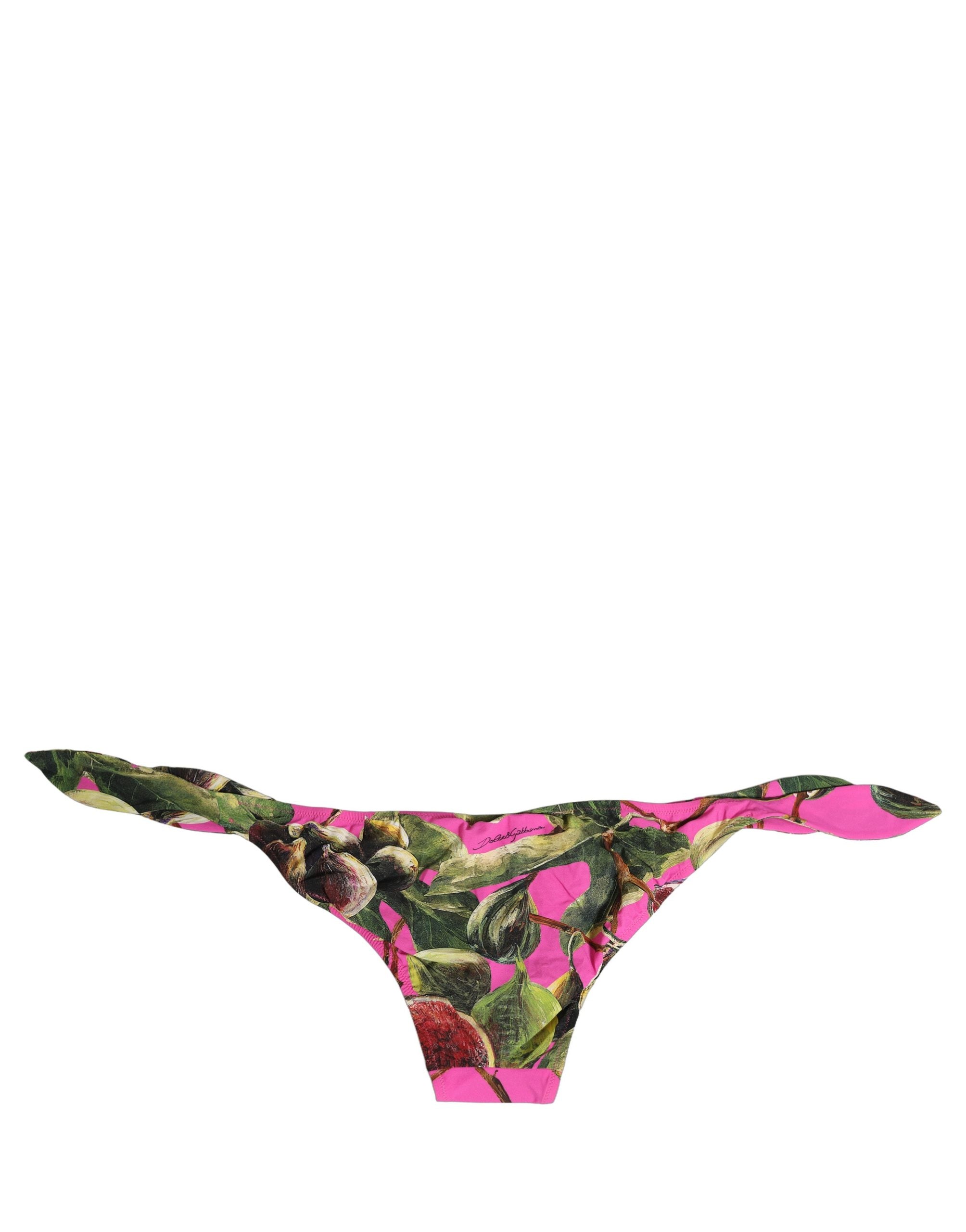 Dolce & Gabbana Dolce & Gabbana Fuchsia Pink Fig Print Beachwear Bikini Women's Bottom