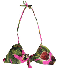 Dolce & Gabbana Dolce & Gabbana Fuchsia Pink Fig Print Beachwear Bikini Women's Top
