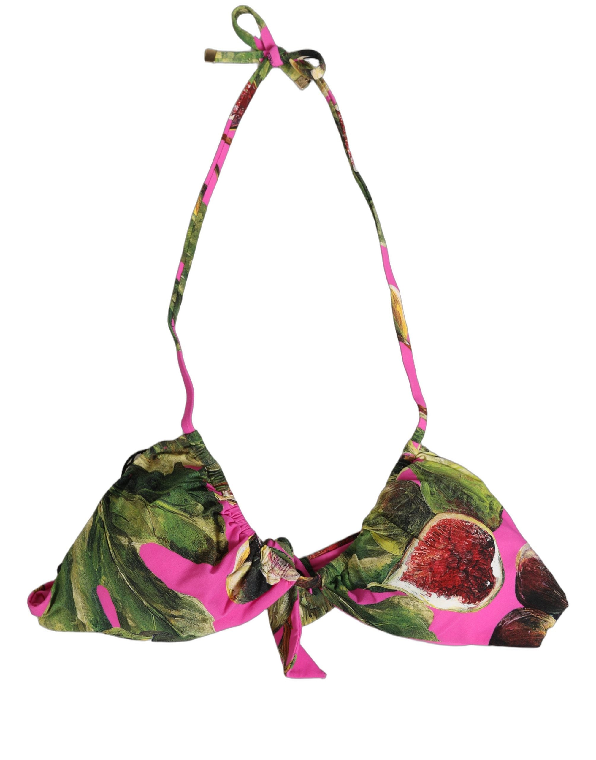 Dolce & Gabbana Dolce & Gabbana Fuchsia Pink Fig Print Beachwear Bikini Women's Top