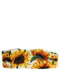 Dolce & Gabbana Dolce & Gabbana White Sunflower Print Bandeau Beachwear Bikini Women's Top