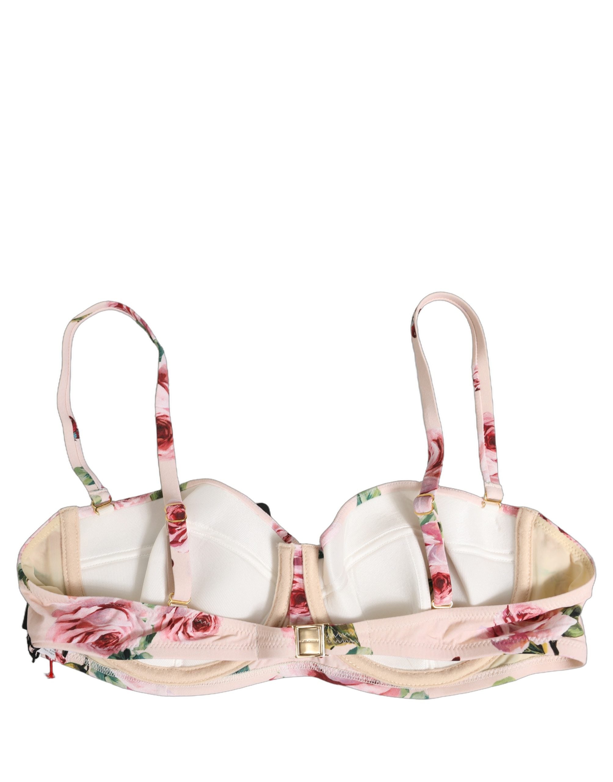 Dolce & Gabbana Dolce & Gabbana Pink Floral Print Underwire Beachwear Bikini Women's Top
