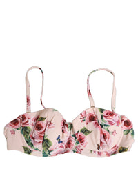 Dolce & Gabbana Dolce & Gabbana Pink Floral Print Underwire Beachwear Bikini Women's Top