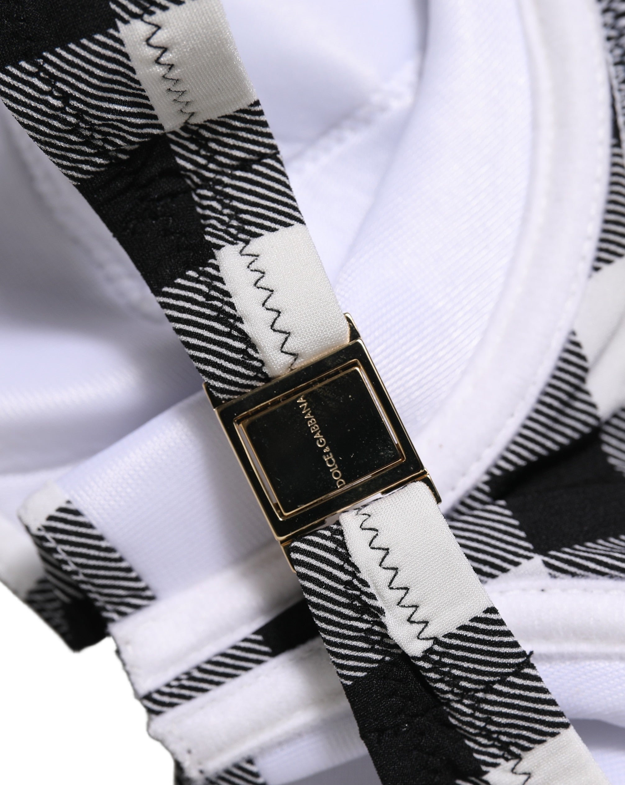 Dolce & Gabbana Dolce & Gabbana Black White Gingham Check Beachwear Bikini Women's Top